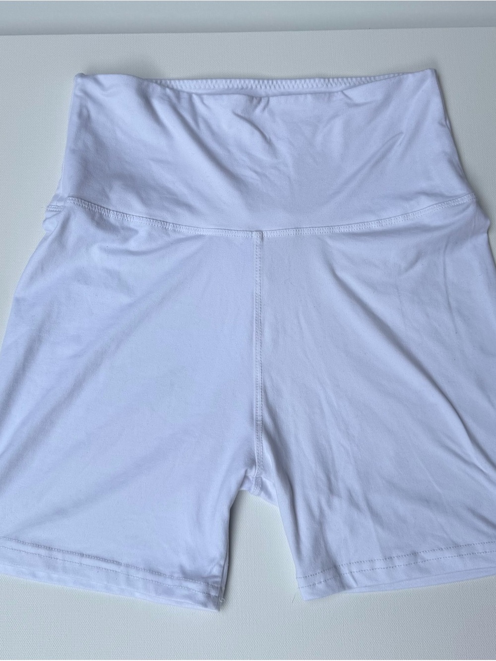 SHEIN White High-Rise Bike Shorts